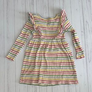 Mini boden Striped Ruffle Kids Dress